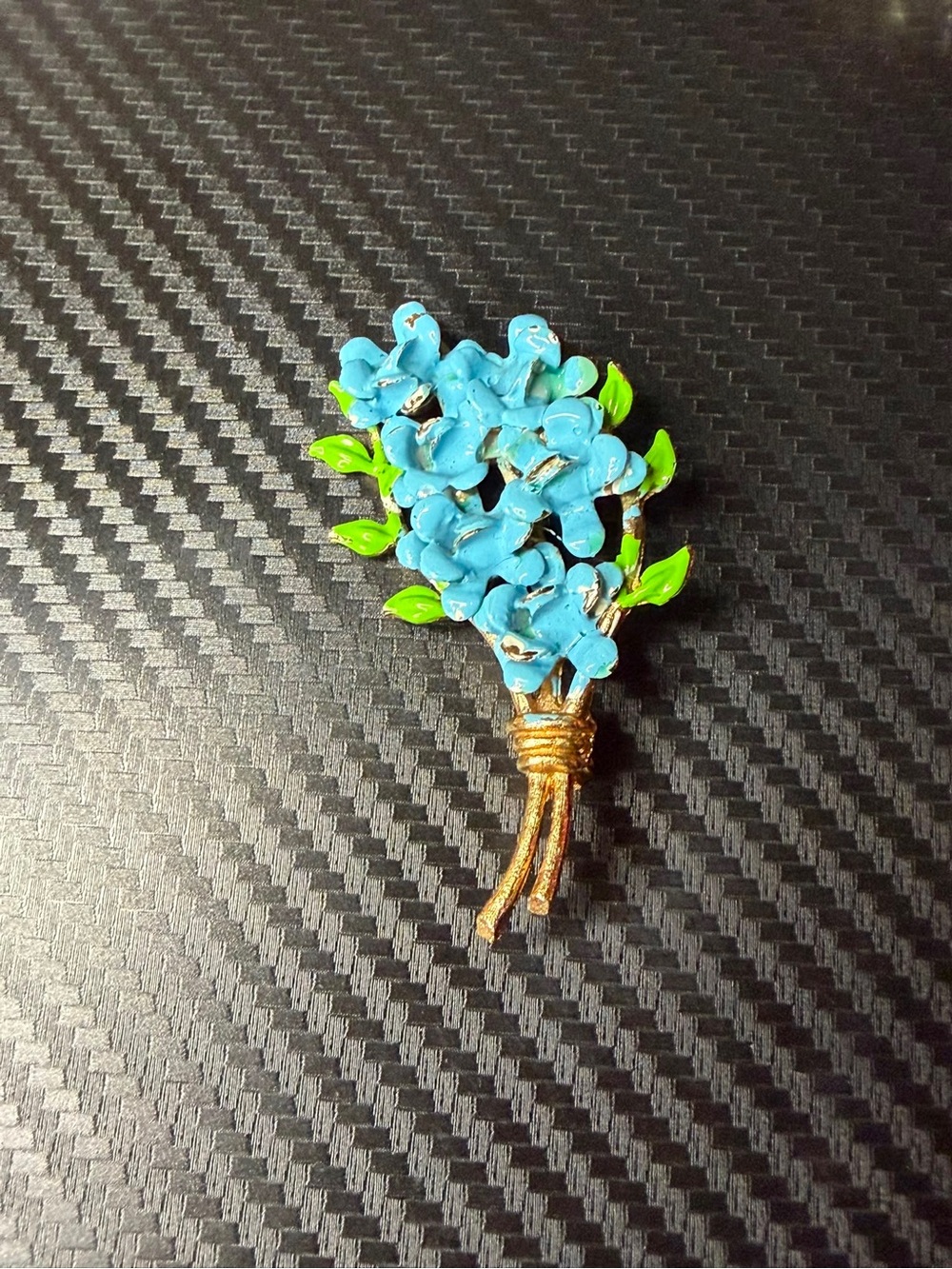 WEISS Blue Floral Bouquet Brooch